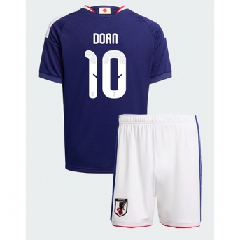 Billige Fotballdrakt Japan Ritsu Doan #10 Replika Hjemmedraktsett Barn VM 2026 Kortermet (med bukser)